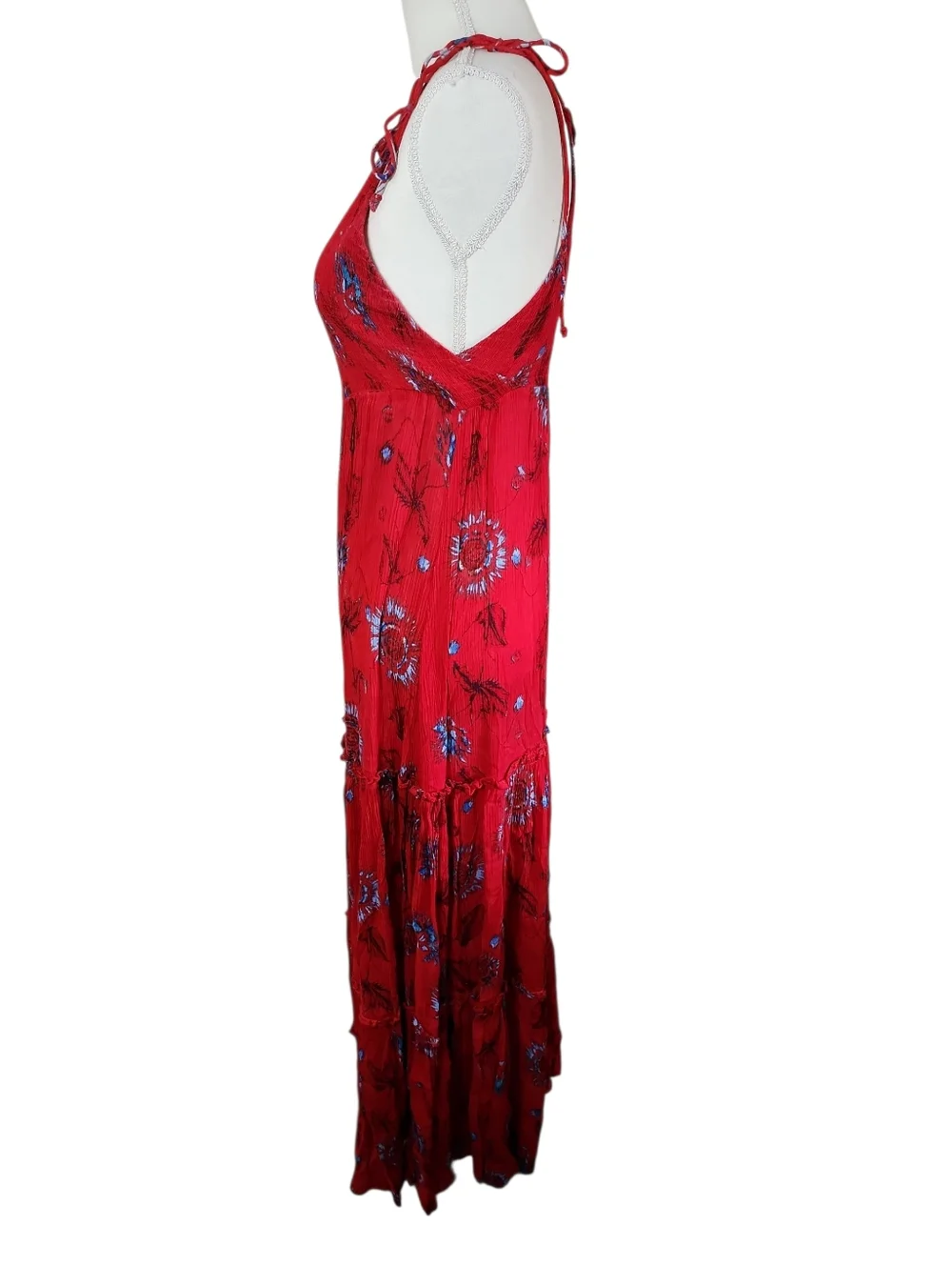 Free People Intimately Garden‎ Party Red Floral Print Maxi Dress Size Medium